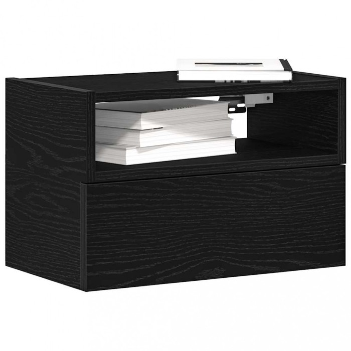 vidaXL Noptiere de perete, 2 buc., negru, 45x26x28,5 cm 858599