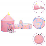 Cort de joaca pentru copii cu 250 bile, roz, 301x120x128 cm GartenMobel Dekor, vidaXL