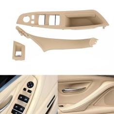 Set manere interioare portiere fata + ornament buton geam, pentru BMW seria 5 F10 F11 F18 ? Bej foto