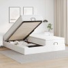 VidaXL Cadru de pat otoman cu saltea alb 160x200cm piele artificială 3311220