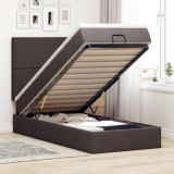 Cumpara ieftin Cadru de pat otoman cu saltea țesătură maro &icirc;nchis 90x190cm