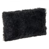 Pernă Decorativă, Model Shaggy, Dimensiuni 50x30cm, Material Poliester, Culoare Negru, Oem