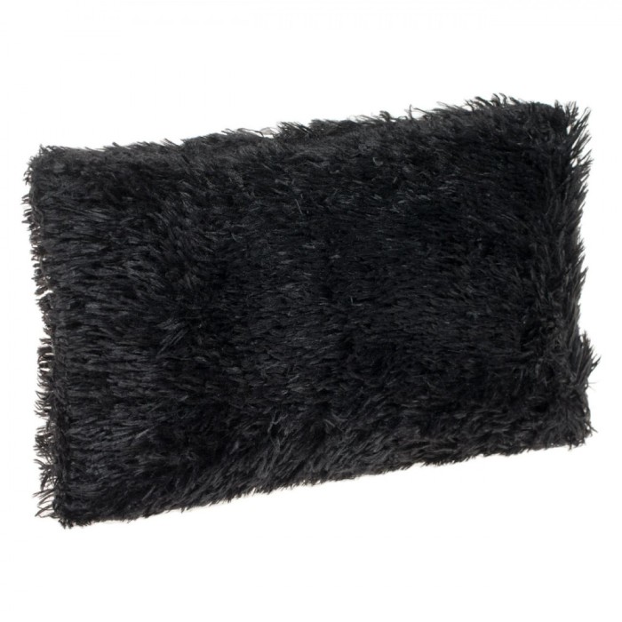 Pernă Decorativă, Model Shaggy, Dimensiuni 50x30cm, Material Poliester, Culoare Negru