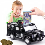 Pusculita electronica, masina de politie, cod PIN, amprenta, monede si bancnote, negru, ProCart