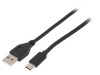 Cablu USB 2.0 A la USB C Aurit 1,8m Negru PVC, Gembird