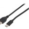 Cablu USB 2.0 A la USB C Aurit 1,8m Negru PVC