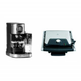 Pachet Espressor manual Barista latte, 15 Bar, 1470 W, 1.2 l, Cana lapte 700 ml si Grill electric Panini &amp;amp; Grill SC2128, Studio Casa