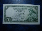 SPANIA 5 PESETAS 1954 AUNC