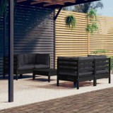 Gossi set mobilier gradina cu perne antracit, 5 piese, lemn de pin