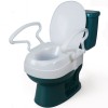 Inaltator WC cu Capac si Manere Rabatabile, Linomag&reg;, 3 Niveluri de Inaltime, Sistem de Prindere Reglabil pentru Vasul de Toaleta, Alb Optic