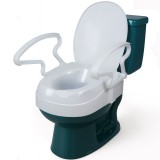 Inaltator WC cu Capac si Manere Rabatabile, Linomag&reg;, 3 Niveluri de Inaltime, Sistem de Prindere Reglabil pentru Vasul de Toaleta, Alb Optic
