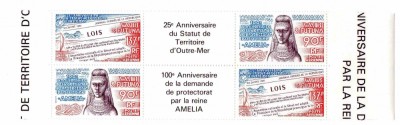Wallis &amp;amp; Futuna 1986, Regina Amelia, Aniversari, serie neuzata, MNH foto