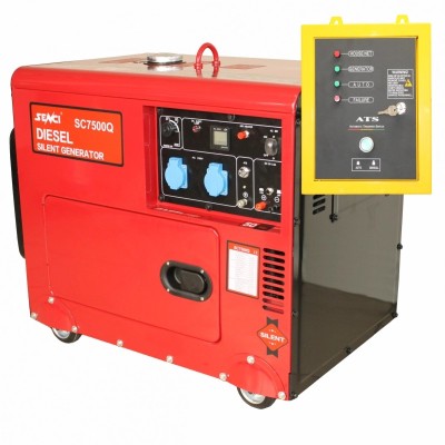 Generator insonorizat SENCI SCD7500Q ATS putere maxima 6 kVA 230V motor Diesel ATS inclus foto