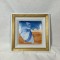 Vas portelan Artoria Limoges Art Deco, albastru tuareg, vintage
