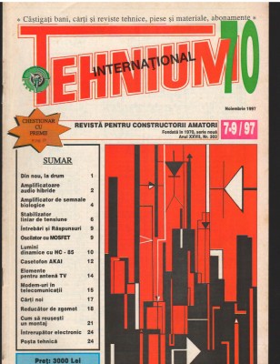 C10423 - REVISTA TEHNIUM 70, NOIEMBRIE 7-9/ 1997 foto