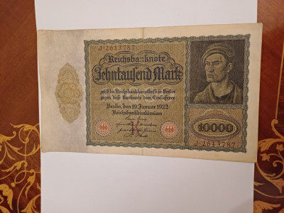 CY 10000 marci mark 19.01.1922 Reichsbanknote Germania varianta mare / frumoasa foto