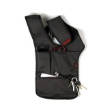 Geanta, de umar, pentru barbati, negru, Pentru pasaport, chei, telefon, stilouri si alte obiecte esentiale, Conceput pentru a fi purtat sub sacou, Oem
