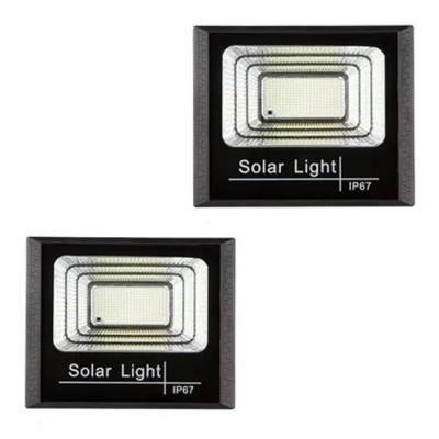 Set 2 proiectoare LED 200W, cu panou solar, senzor lumina foto