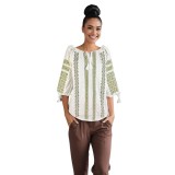 Bluza dama RA25 alb/verde , marimea 3XL