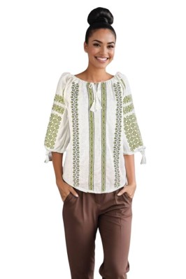 Bluza dama RA25 alb/verde , marimea 3XL foto