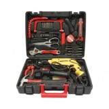 Trusa bormasina cu percutie 600W, 220V, mandrina 13mm, turatie 3300rpm cu scule si unelte 47 piese Breckner Germany