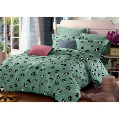 Lenjerie de pat pentru o persoana cu husa de perna dreptunghiulara, Panda, bumbac mercerizat, multicolor