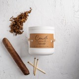 Lumanare parfumata handmade din ceara naturala de soia 100%, aroma de Tutun Rulat, Recipient ceramic, 150 g