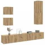 VidaXL Set dulap TV 5 piese montat pe perete Stejar artizanal