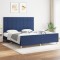 vidaXL Cadru de pat fără saltea, albastru, 180x200 cm, textil 3125079