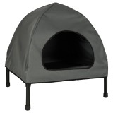 Casuta cu pat pentru caini si pisici, cu acoperis detasabil si baza ventilata, 54x44x60 cm, negru Household NewTrend