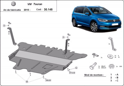 Scut motor metalic VW Touran Cutie Manuala 2016-prezent foto