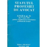 Statutul profesiei de avocat. Legea nr. 51 din 7 iunie 1995