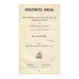 Chrestomație Rom&acirc;nă Moses Gaster 1891, 2 Vol, Ediție Bibliofilă Rară, Legată Piele, Vol I+II, Antichitate