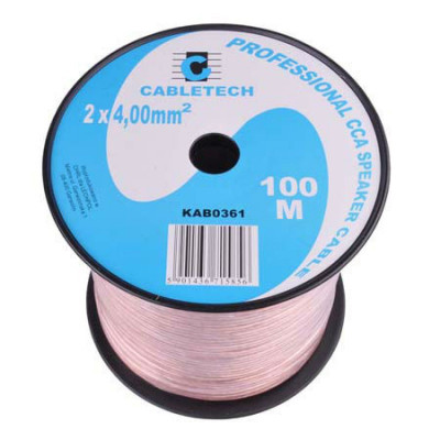 Cablu difuzor Cabletech, CCA, 4 mm, rola 100 m, transparent foto