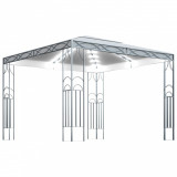 Pavilion cu șir de lumini LED, crem, 300x300 cm, vidaXL