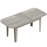 HOMCOM Masă Ovală Extensibilă pentru Dining, 140-180 cm, Gri Efect Lemn | Aosom Romania