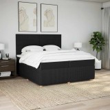 Gossi pat box spring cu saltea, negru, 200x200 cm, textil