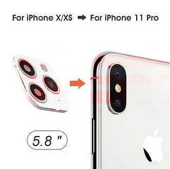 Lentila camera spate transformare iPhone X in iPhone 11 Pro / 11 Pro Max WHITE foto