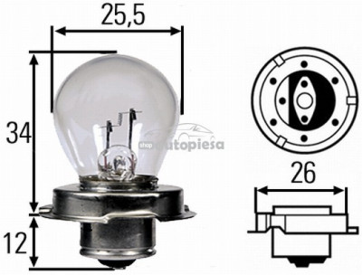 Bec Hella S3 12V 15W 8GA 008 899-121 foto