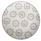 Set 2 farfurii portelan alb gri Catelusi 20x2 cm