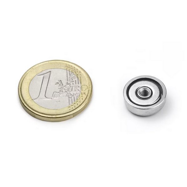 Magnet neodim oala &Oslash;13 mm, cu filet interior M3, putere 3 kg