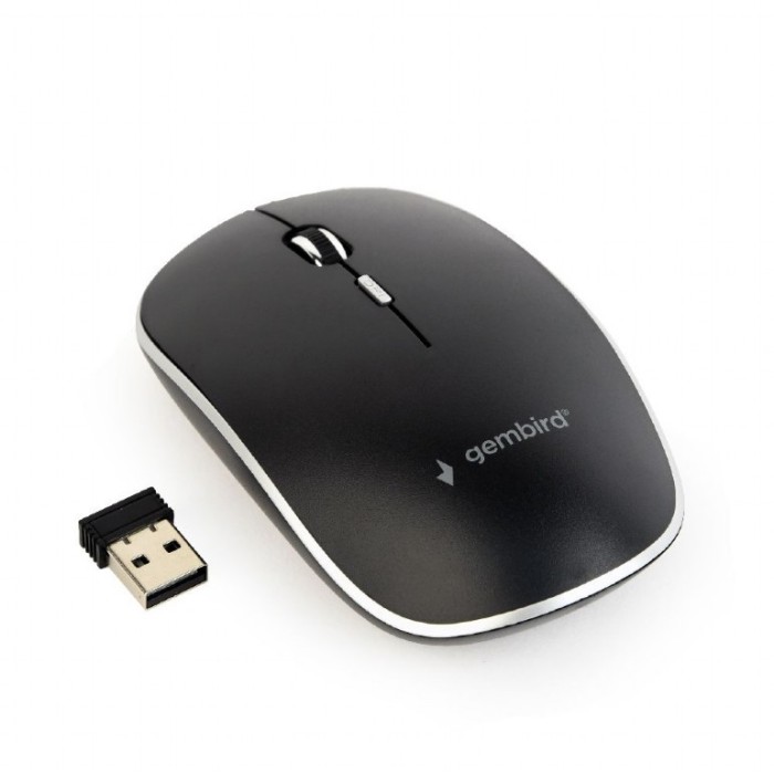 MOUSE GEMBIRD, PC sau NB, wireless, 2.4GHz, optic, 1600 dpi, butoane/scroll 4/1, , negru, &quot;MUSW-4B-01&quot; (timbru verde 0.18 lei)