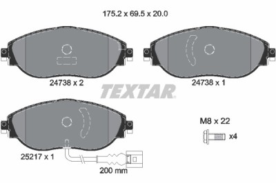 TEXTAR 2473801 Q+ set placute frana,frana disc foto