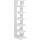 VASAGLE Raft de pantofi, pentru spatii inguste, 6 nivele, 30x26x110 cm, alb Household NewTrend