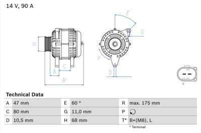 BOSCH 0 986 041 960 Generator / Alternator foto