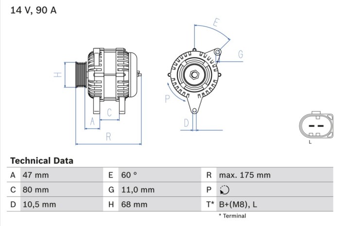 BOSCH 0 986 041 960 Generator / Alternator