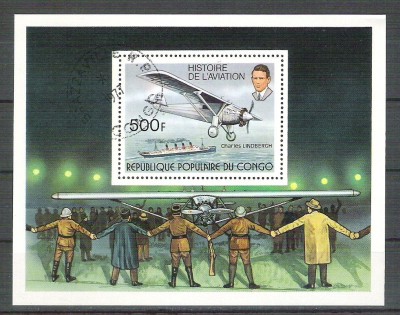 Congo 1977 Aviation, perf. sheet, used R.027 foto