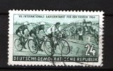 GERMANIA (DDR) 1954 &ndash; SPORT. CICLISM, TIMBRU STAMPILAT, F135