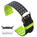 Curea silicon cu doua fete compatibila Samsung Galaxy Watch8 40mm, Negru/Verde