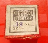 H461-Cutie cu set sticle MICROSCOP Germania Federala cca 37 bucati, 35 cca in stare buna, 2-3 cu defecte.